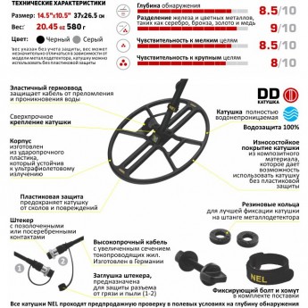 Катушка NEL Thunder для MINELAB X-Terra 2-х частотная (7,5 кГц / 18,75 кГц)